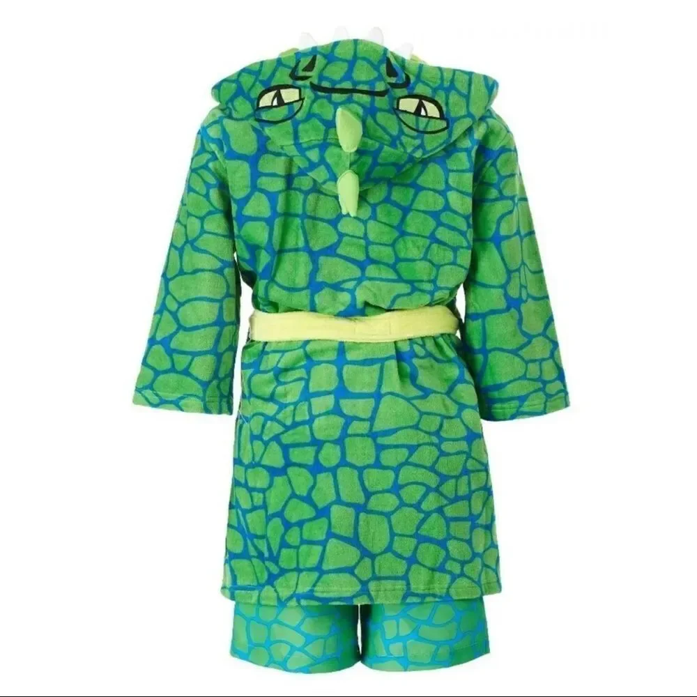 NEW! NWT SAINT EVE Boys Youth Dinosaur Beach Cover Up Robe & Swimsuit 2Piece Set